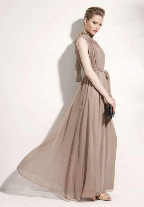 Fashion Stand collar Chiffon Evening Dresses