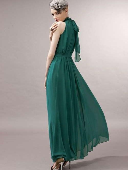 Fashion Stand collar Chiffon Evening Dresses