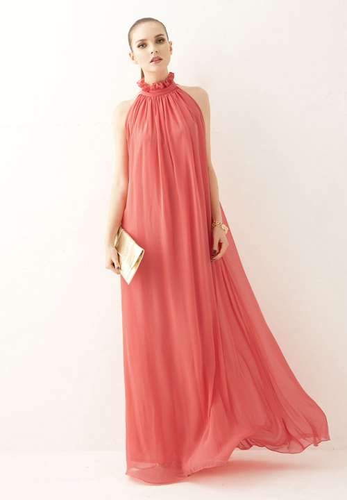 Fashion Stand collar Chiffon Evening Dresses