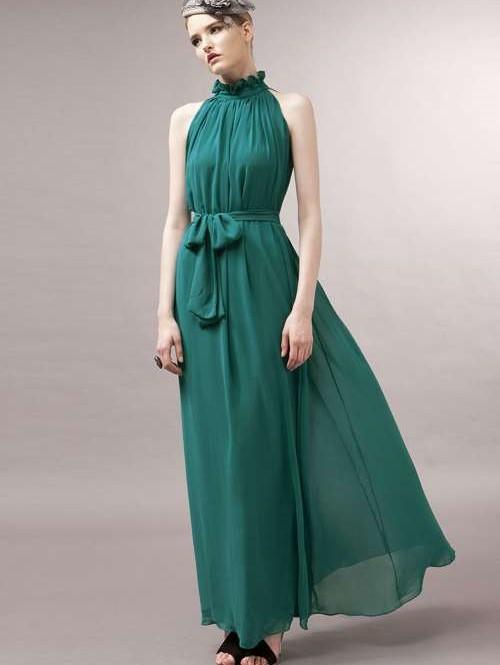 Fashion Stand collar Chiffon Evening Dresses