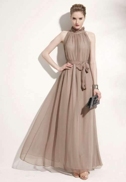 Fashion Stand collar Chiffon Evening Dresses