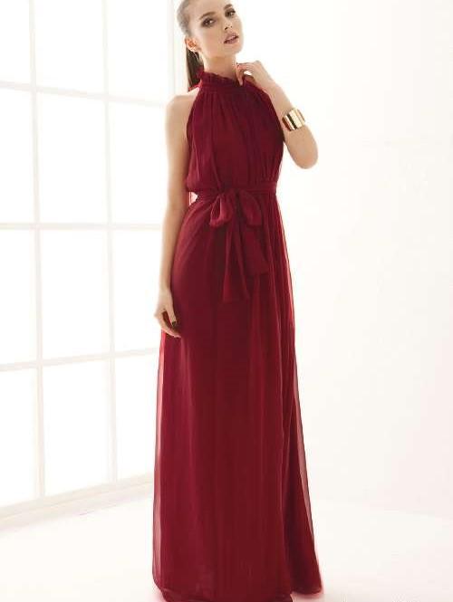 Fashion Stand collar Chiffon Evening Dresses