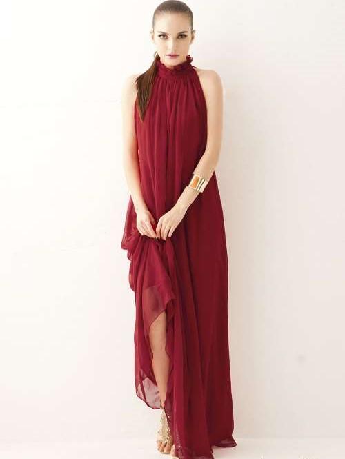 Fashion Stand collar Chiffon Evening Dresses