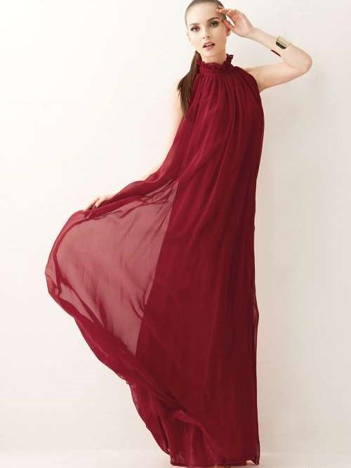 Fashion Stand collar Chiffon Evening Dresses