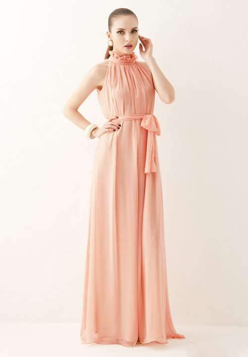 Fashion Stand collar Chiffon Evening Dresses