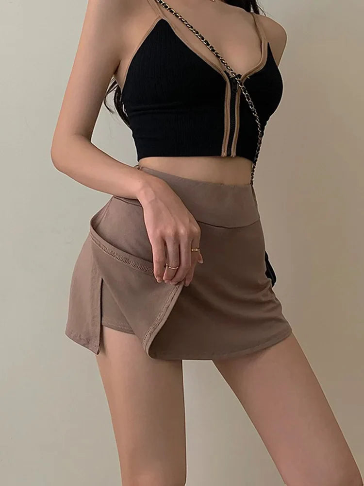 Tennis High Waist  Culottes A-line Mini Skirt