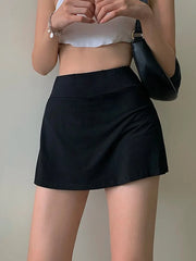 High Waist Tennis Skirt Girl Summer A-line Mini Skirt