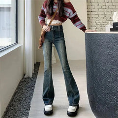 Streetwear Fashion Harajuku Casual Stretch Trousers Denim Pants