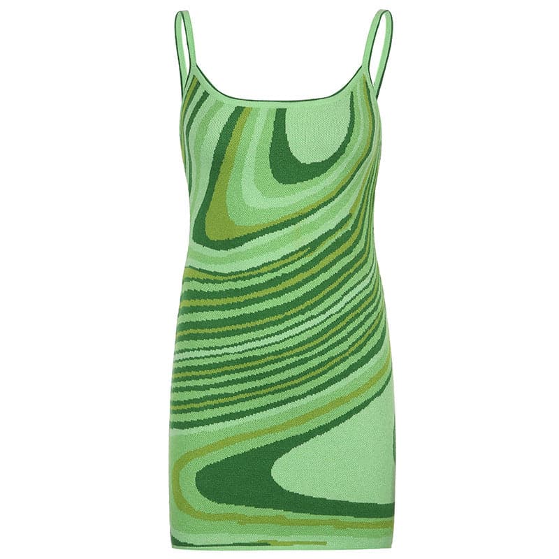 Water Ripple Dresses Sleeveless Vintage Dress