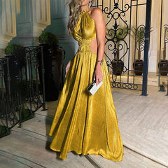 Wefads  Metallic Color Long Dress