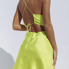 Wepbel Spring  Satin Dress