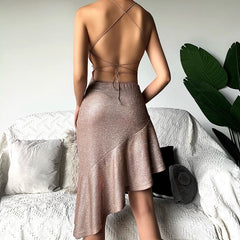 Bright Sleeveless Backless Club Party Bodycon Dresses