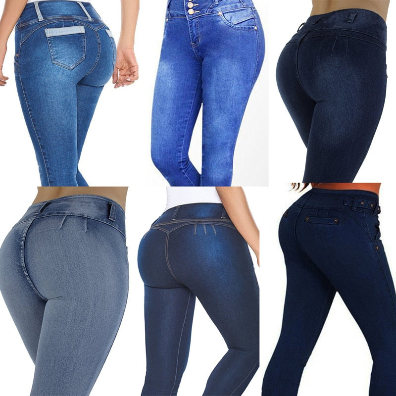 Casual Jeans High Waist Skinny Butt Lifting Elastic Bodycon Pencil  Push Up Hip Ladies Jeans