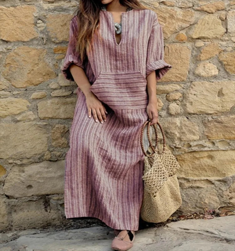 Vintage Beach Holiday Street Dresses Female Robe Boho Dress