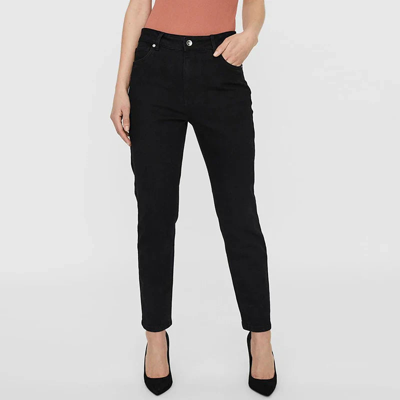 Stretchy Black Straight Jeans for Tall 100kgs Ladies