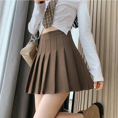 Slim Zipper Dancing White Pleated Skirt