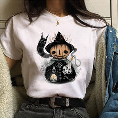 T-shirt Cartoon Cat Mushroom Halloween Print T-shirts