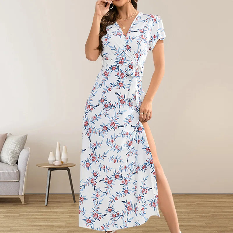 Summer Puss Bohemian Floral Bodycon Elegant Streetwear Midi Dresses