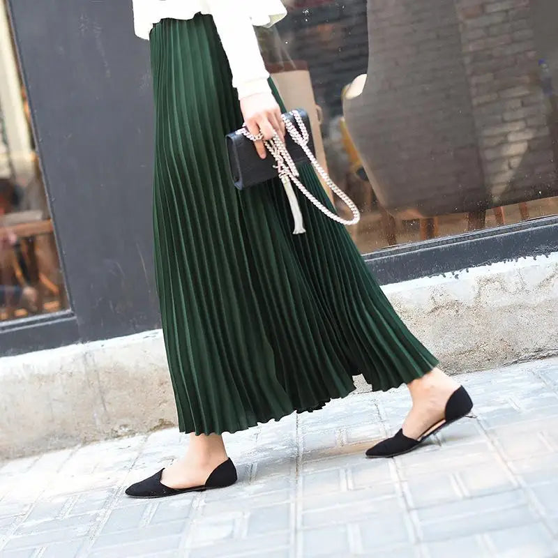 Vintage Casual High Waist Pleated Chiffon Skirt