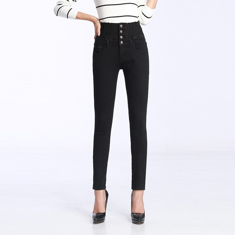 High Waist Skinny Pants Elastic Waist Jeggings Casual clothes Jeans