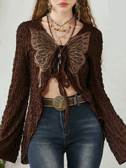Vintage 2000s Grunge Lace-Up Cardigans