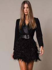 OPHELIE FEATHER BLAZER DRESS