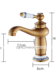 Bathroom Sink Faucet,Single Handle One Hole Brass Standard Spout,Brass Vintage Bathroom Sink Faucet Contain with Hot and Cold Water