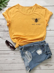 Bee And Letter Graphic Tee for Women