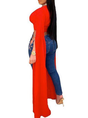 Belly Cloak Sleeve V Neck Crop Top for Women
