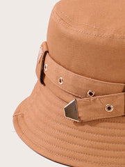 Belt Decor Bucket Hat for Women