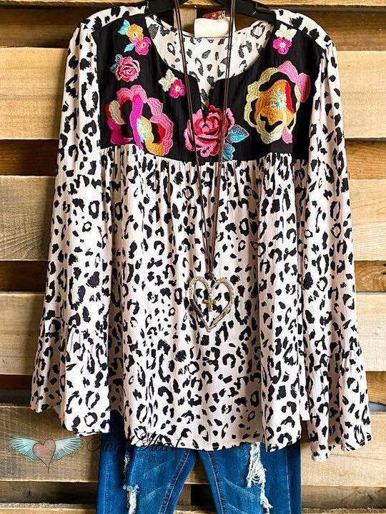 Beyond Beliefs Top - Leopard (bell Sleeves) for Women