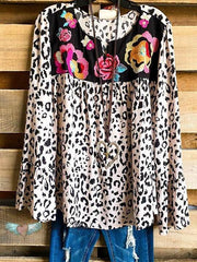 Beyond Beliefs Top - Leopard (bell Sleeves) for Women