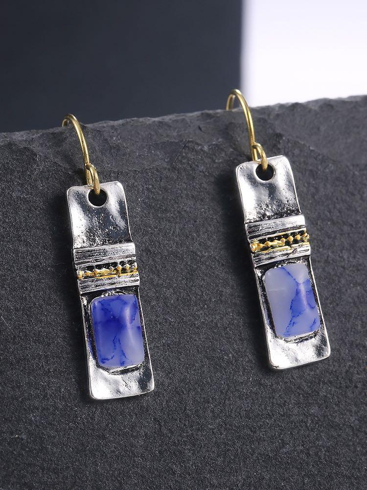 Blue Alloy Earrings for Women