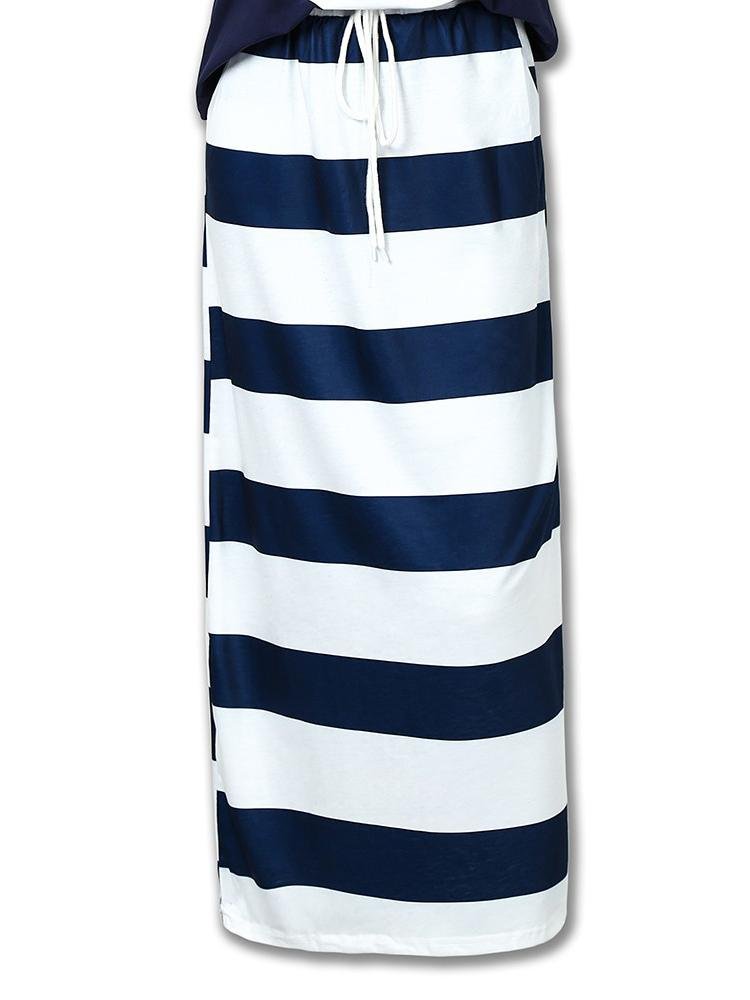 Boat Anchor Print T-Shirt & Striped Skirt Set