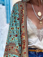 Bohemian Printed Long Sleeve Cardigan