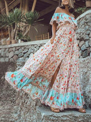 Bohemian Short-sleeved Print Dress