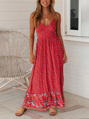 Bohemian V-neck Floral Sling Dress for Women