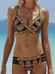 Boho Geometric Print Bikini Set for Women