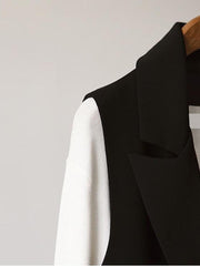 Bow Tie Waist Longline Belted Vest Coat for Women
