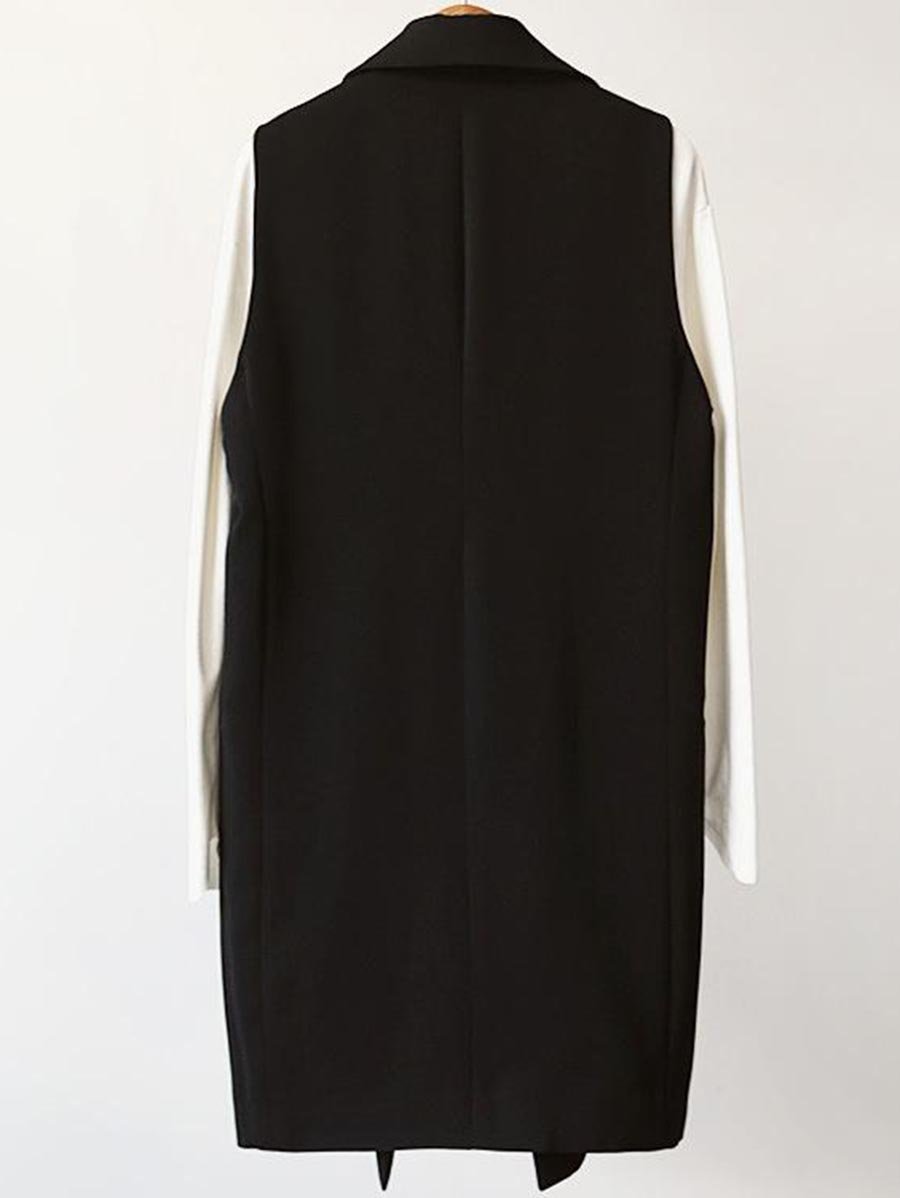 Bow Tie Waist Longline Belted Vest Coat for Women