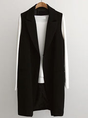 Bow Tie Waist Longline Belted Vest Coat for Women
