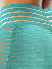 Bubble Texture Solid Color High Waist Tight Legging Yoga Pants