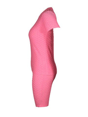 Bubble Textured Short Sleeve Butt Lifting Active Sets for Women