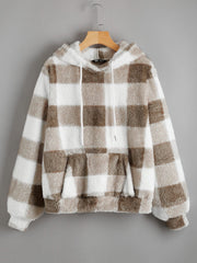 Buffalo Plaid Teddy Hoodie for Women
