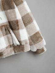 Buffalo Plaid Teddy Hoodie for Women