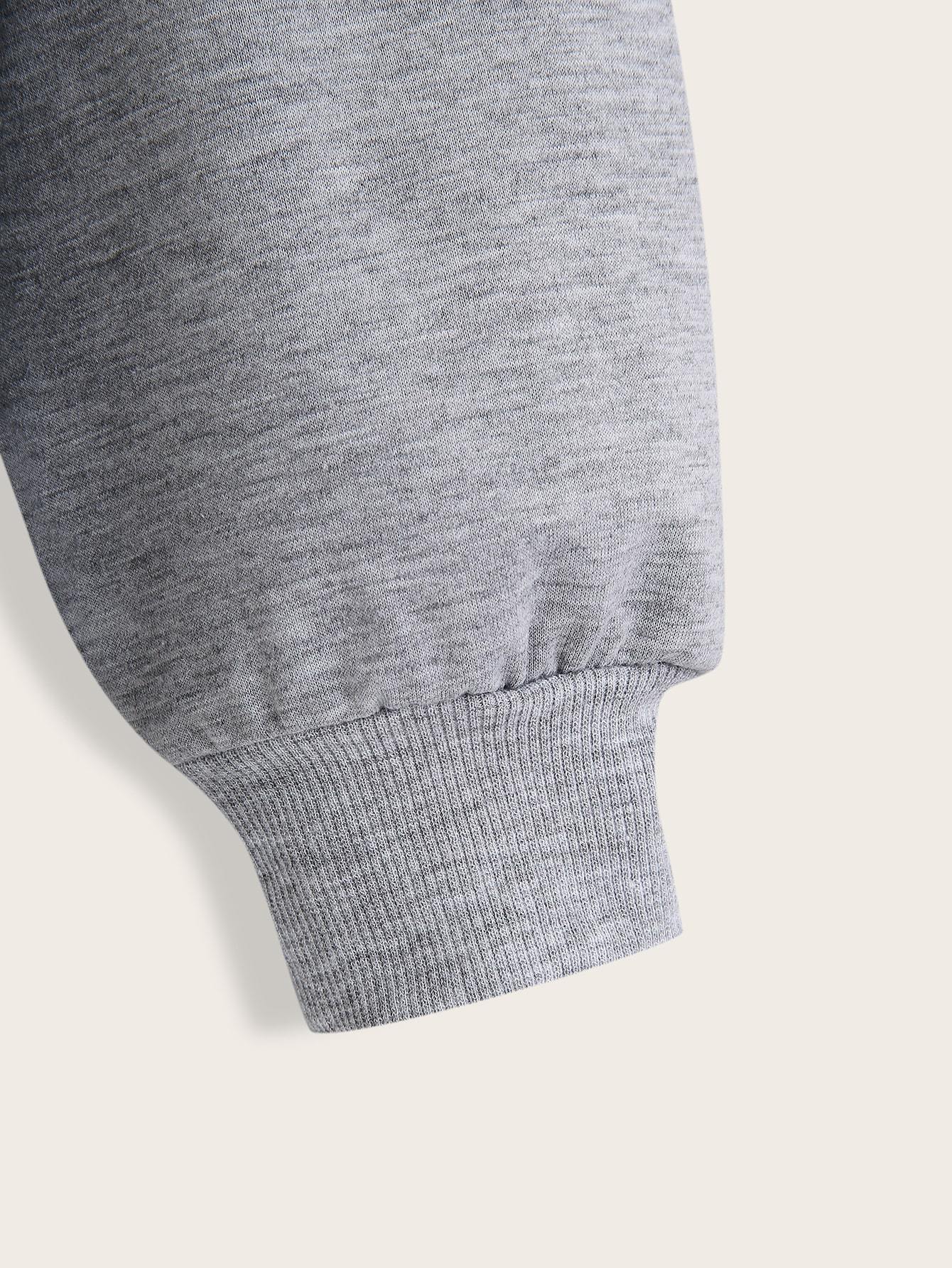 Butterfly Patched Kangaroo Pocket Drawstring Hoodie