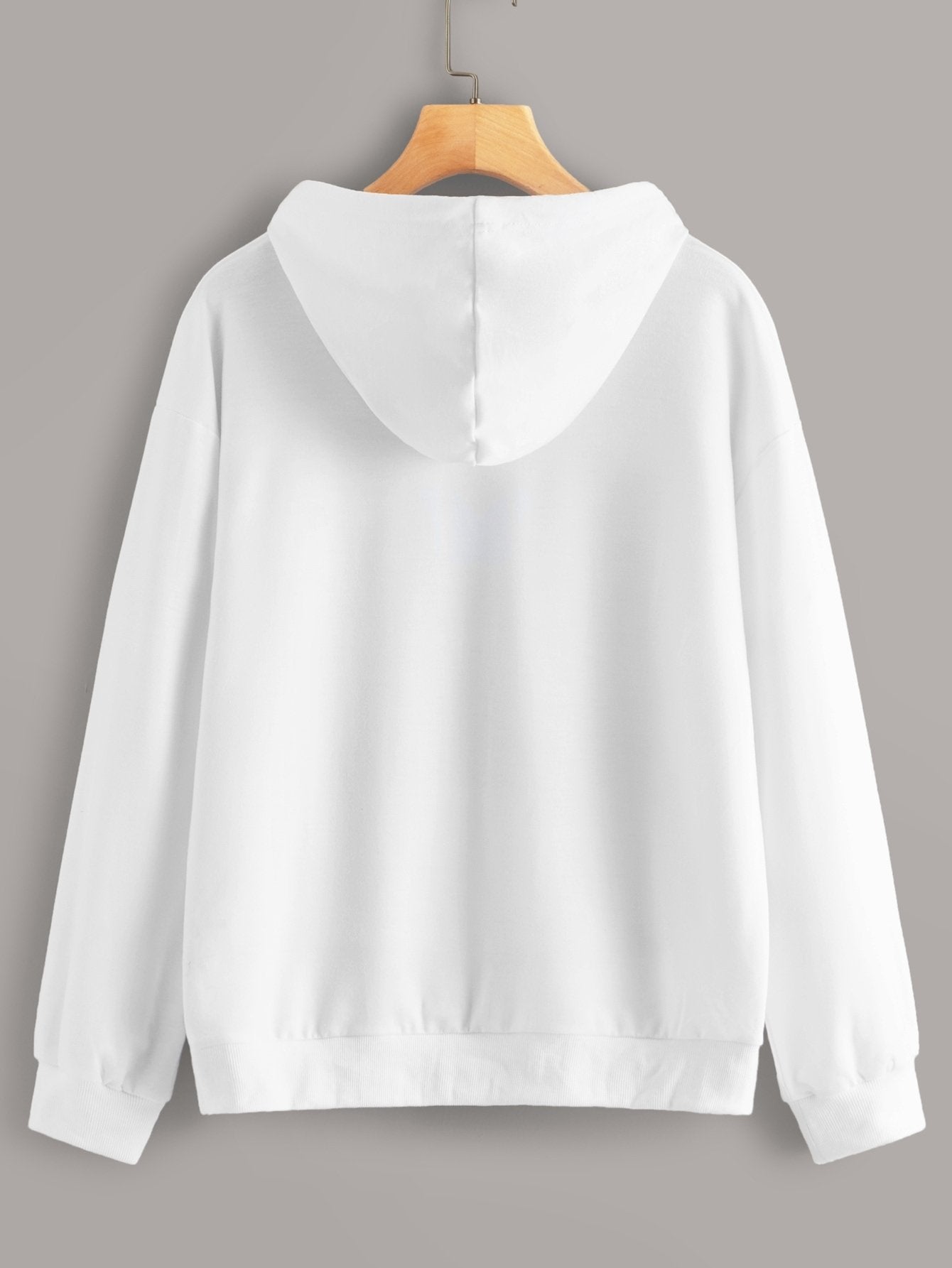 Butterfly Patched Kangaroo Pocket Drawstring Hoodie