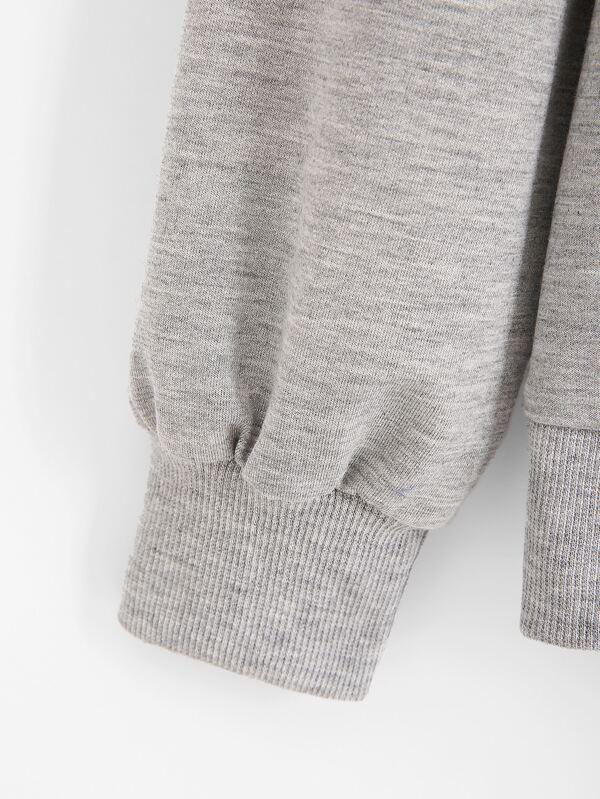 Butterfly Print Kangaroo Pocket Drawstring Hoodie
