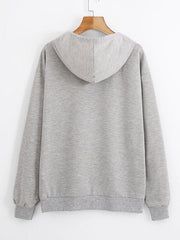 Butterfly Print Kangaroo Pocket Drawstring Hoodie