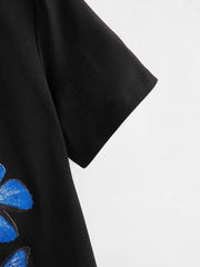 Butterfly Print Round Neck Tee